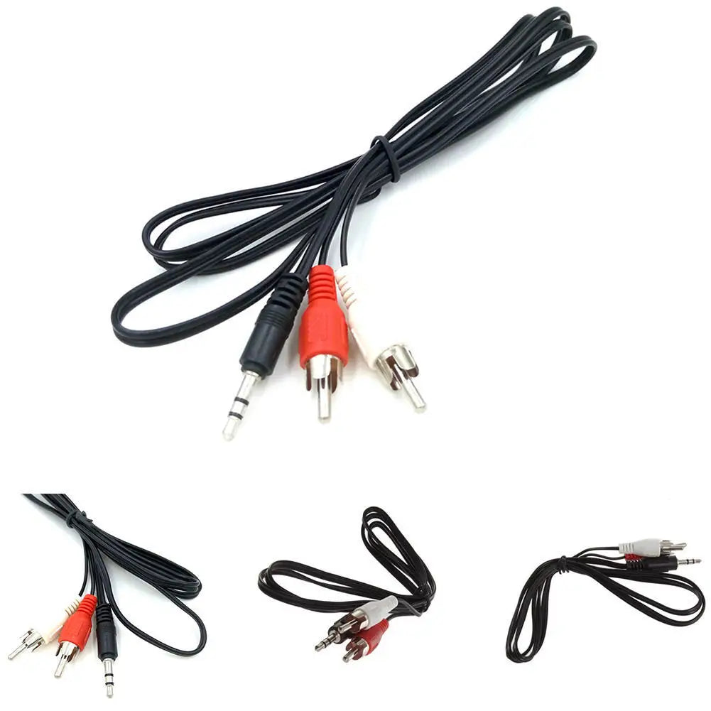 1M 3.5mm to 2 RCA Male Stereo Audio AUX Cable – 1 Metre