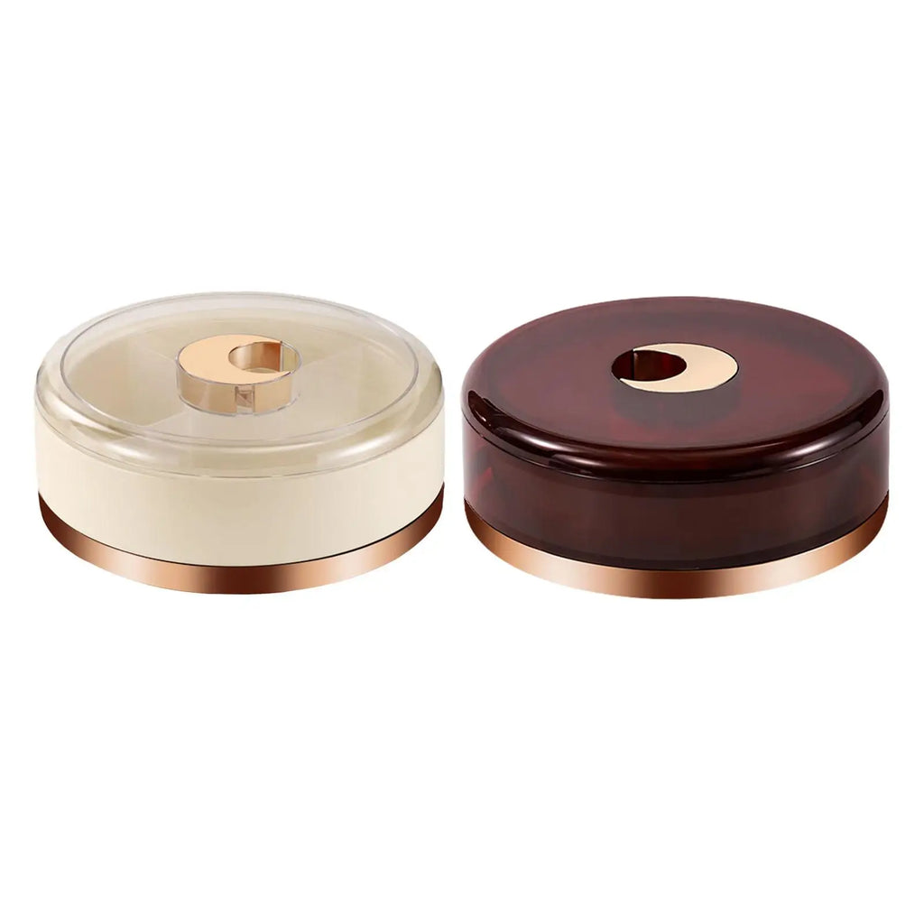 Rotatable Divided Serving Tray with Lid – Snack & Party Platter