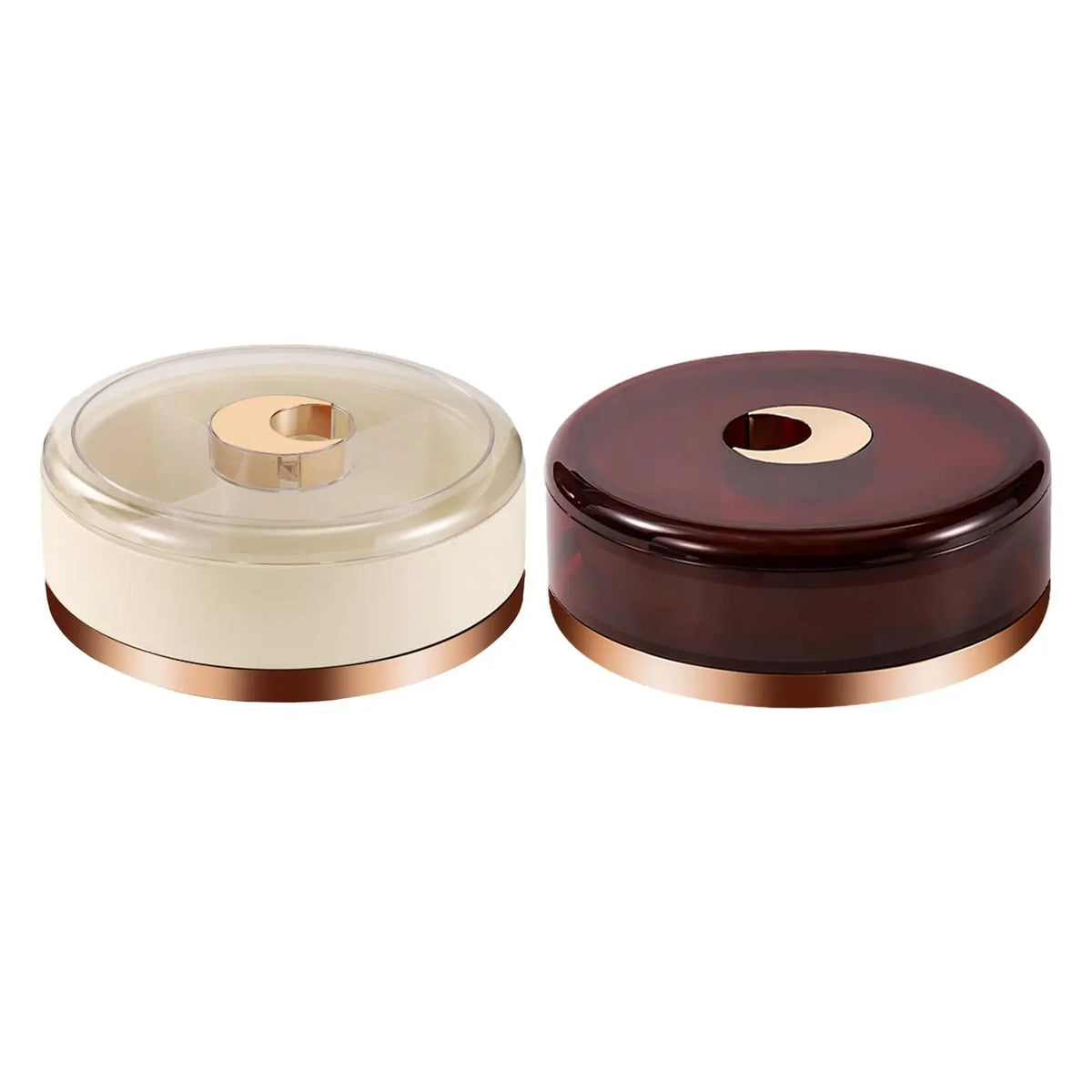 Rotatable Divided Serving Tray with Lid – Snack & Party Platter