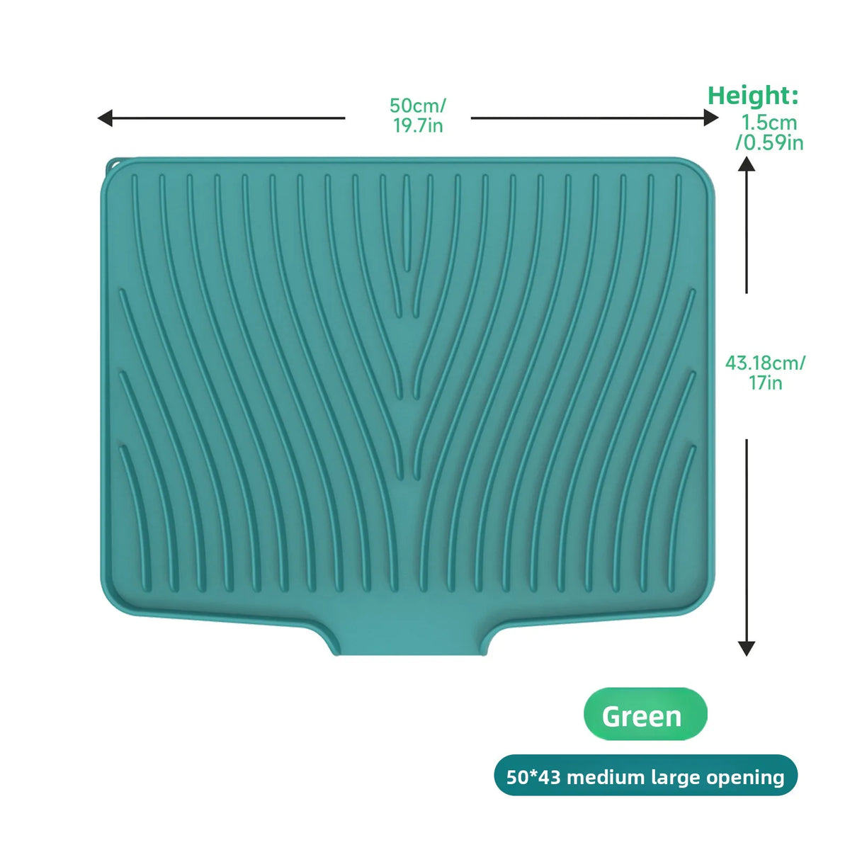 Silicone Dish Drying Mat – Food-Grade Sloped Drain Pad 40/50CM