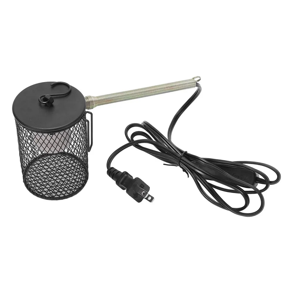 Iron Mesh Pet Heat Lamp Shade | 110V E27 Reptile Enclosure