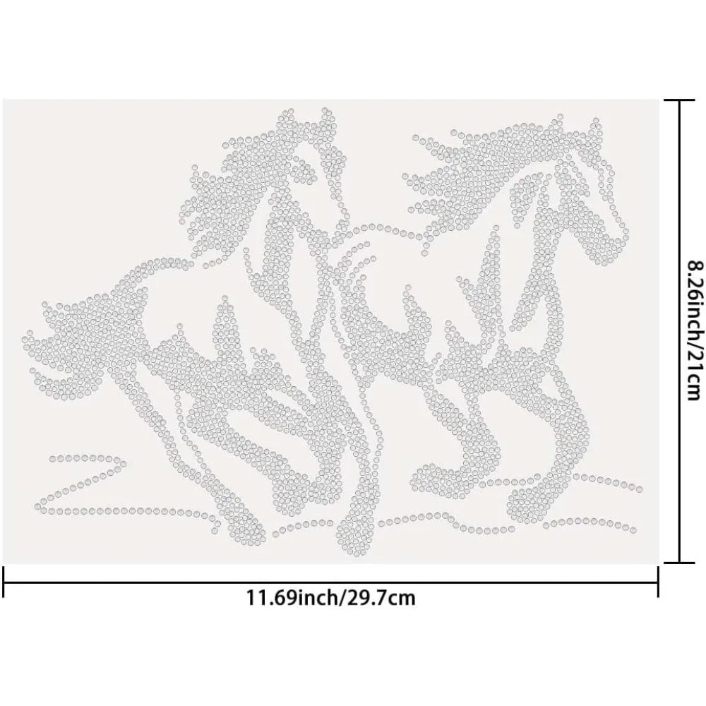 Running Horse Iron-On Rhinestone Transfer | DIY Hotfix Bling